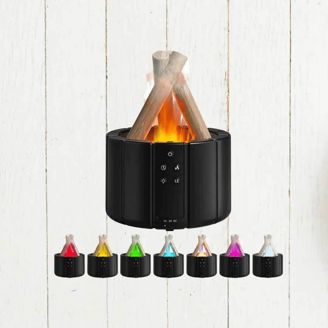 LED Flame Humidifier – Ultrasonic Diffuser with Aromatherapy and Realistic Fire Effect