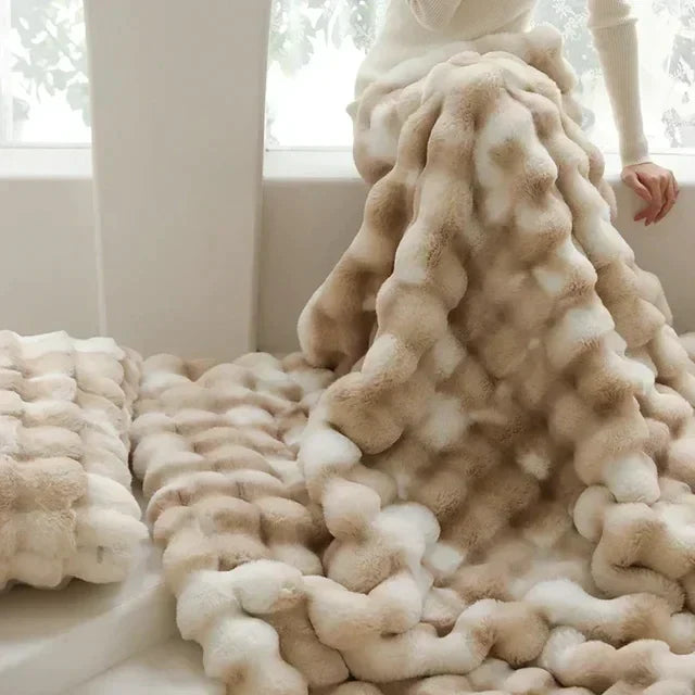 Plush Faux Fur Throw Blanket