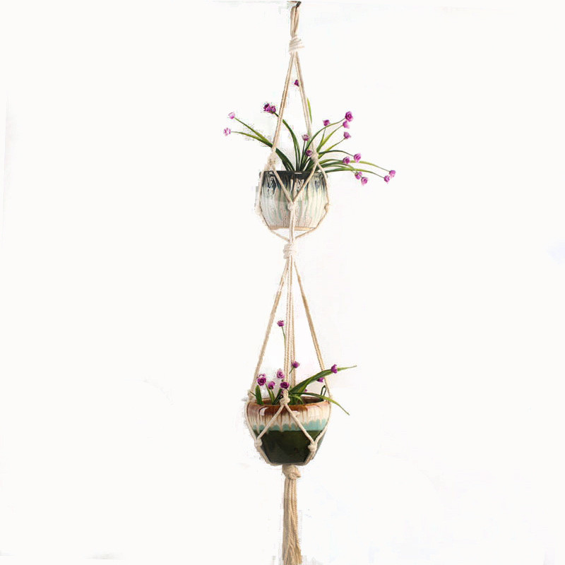Cotton Rope Macramé Plant Hanger – Stylish Pot Suspension for Indoor and Outdoor Use