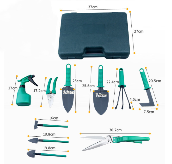 10-Piece Garden Tool Kit – Ergonomic and Colorful Tools for Efficient Plant Care