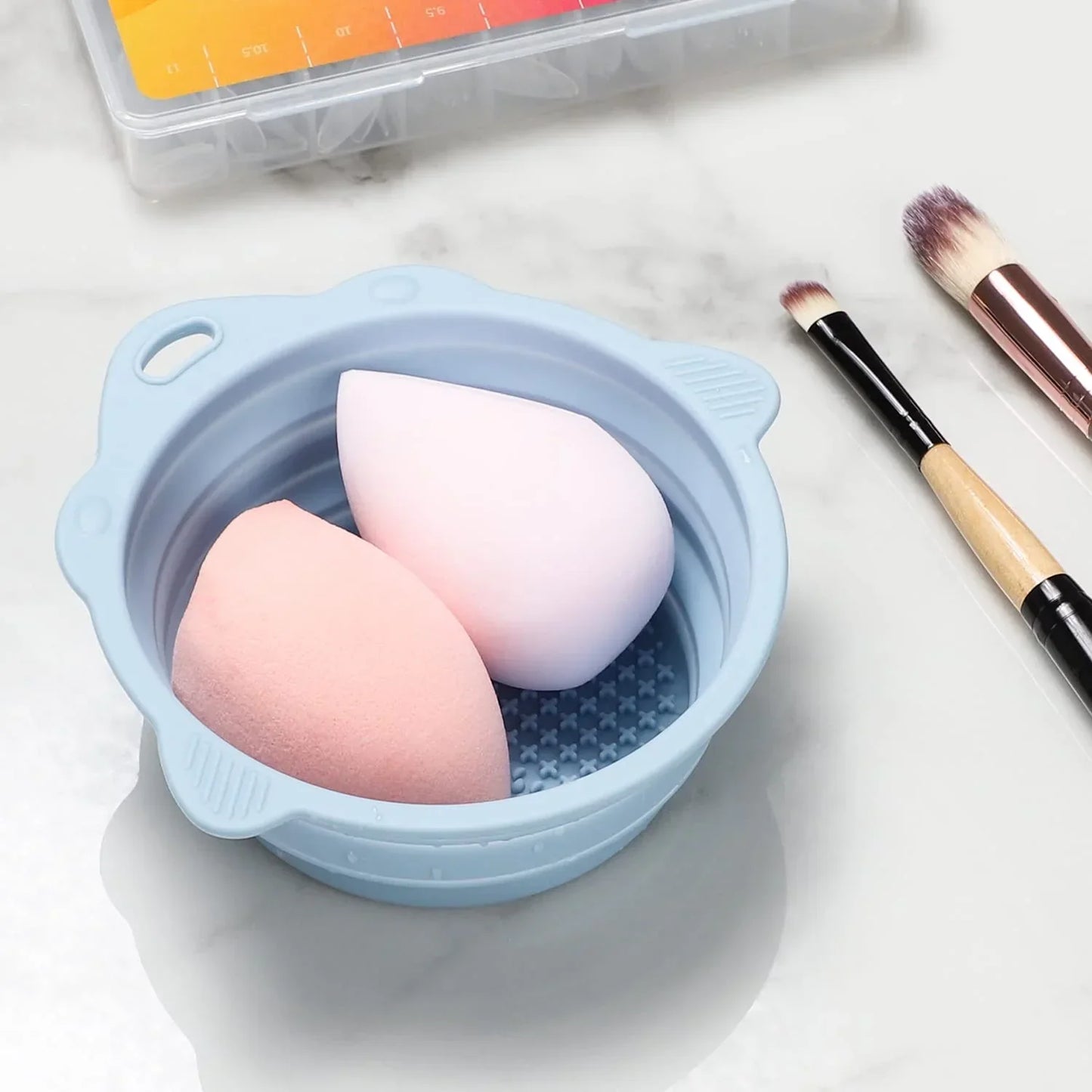 Collapsible Silicone Makeup Brush Cleaning Bowl