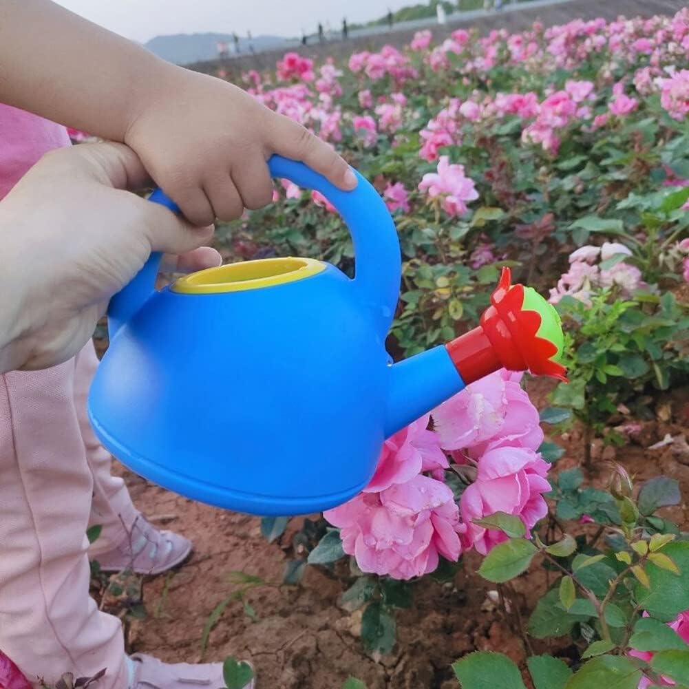 Kids Watering Can with Flower Spout – Colourful Plastic Gardening Tool for Young Gardeners