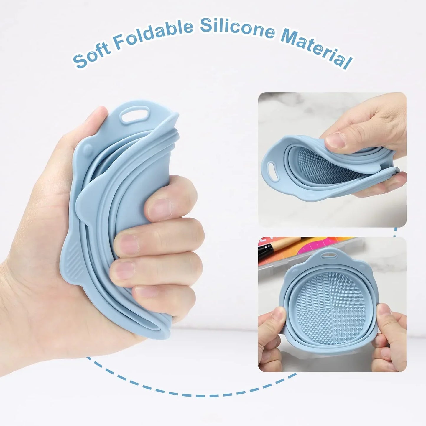 Collapsible Silicone Makeup Brush Cleaning Bowl