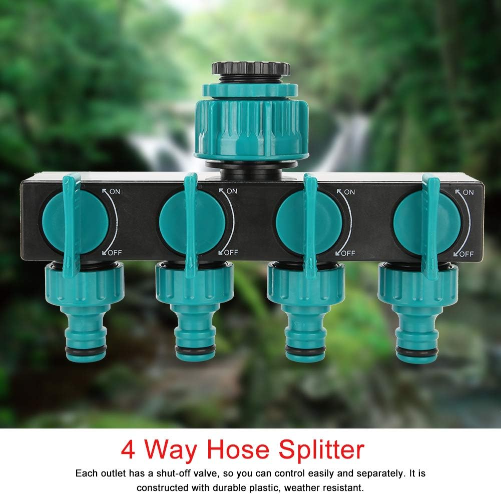Universal 4-Way Garden Hose Splitter – Adjustable Water Tap Distributor for Multiple Hoses