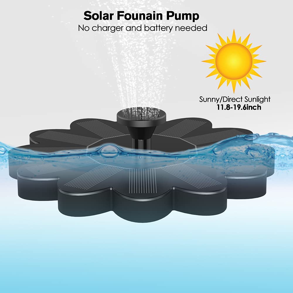 Solar-Powered Garden Fountain – Flower-Shaped Water Feature for Ponds and Pools