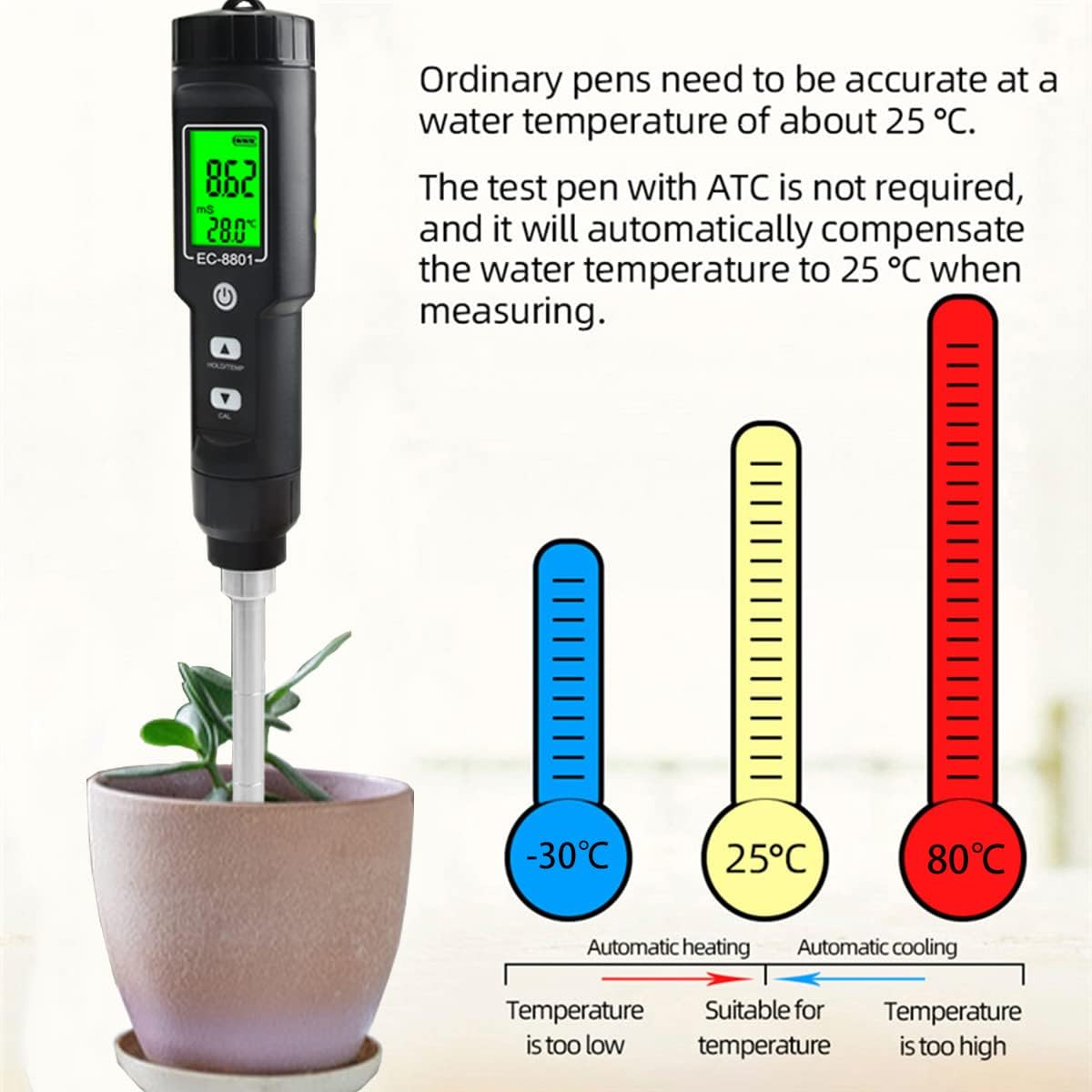 Digital Soil pH & Nutrient Tester – Accurate EC Meter for Garden and Plant Soil Analysis