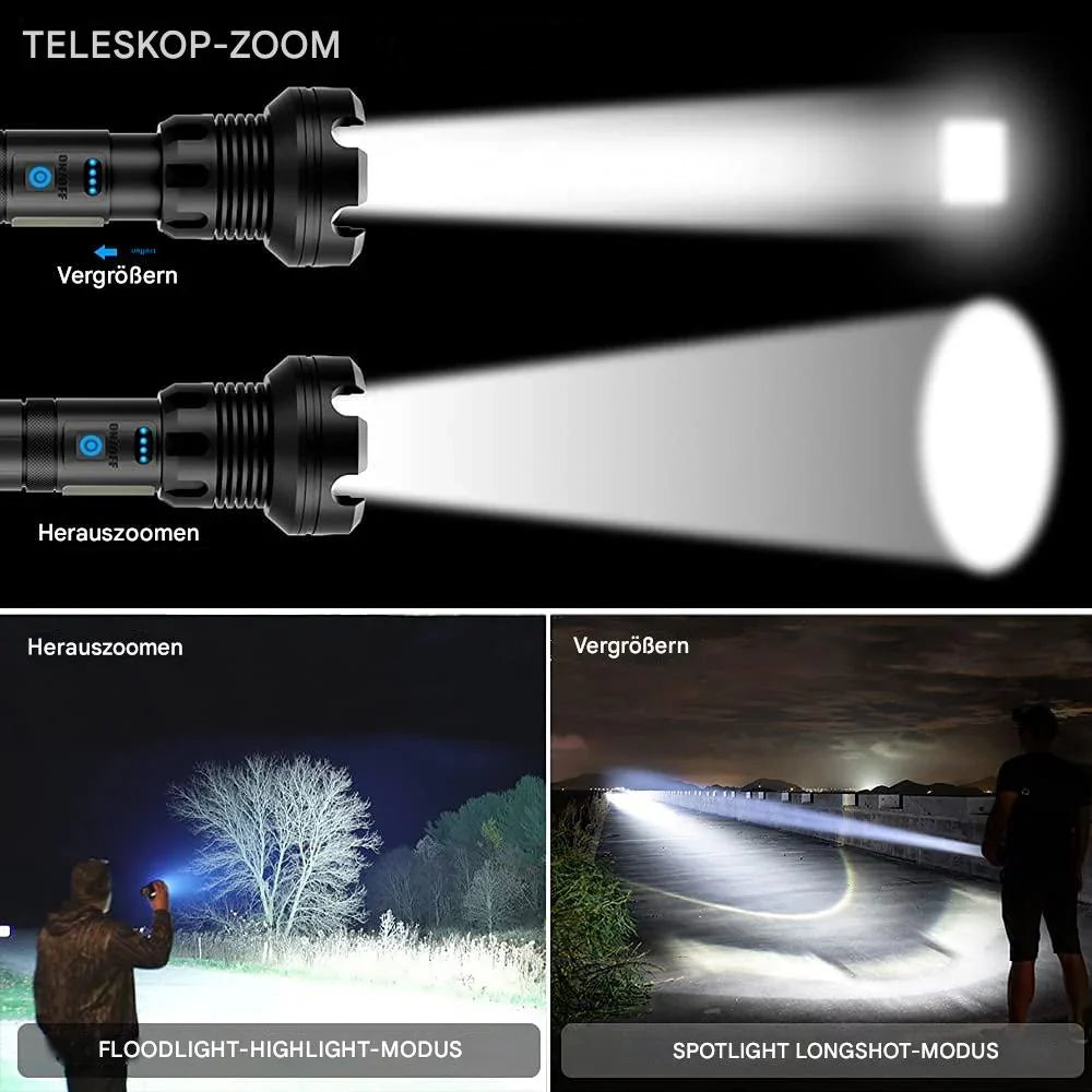Tactical LED Flashlight with Power Bank