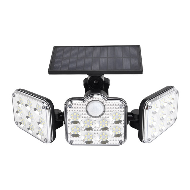 LED Solar Floodlight with Motion Sensor – 3-Spot Outdoor Lighting for Garden, Yard, and Garage
