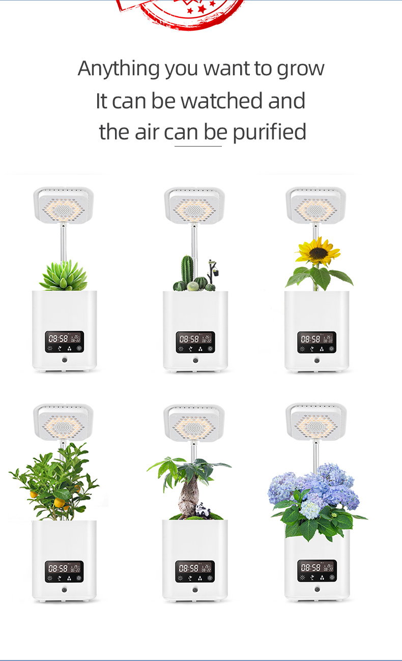 All-in-One Smart Hydroponic Planter with Desk Lamp, Diffuser, and Calendar – Multifunctional Indoor Plant Pot