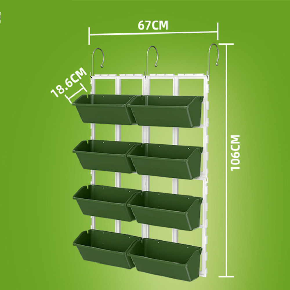 8-Pocket Vertical Plant Organizer - Wall-Mounted Shelf for Balcony and Garden