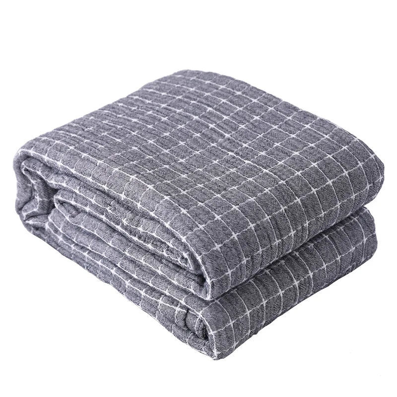 Cozy Cotton Checkered Blanket - Soft And Comfortable For Everyday Use