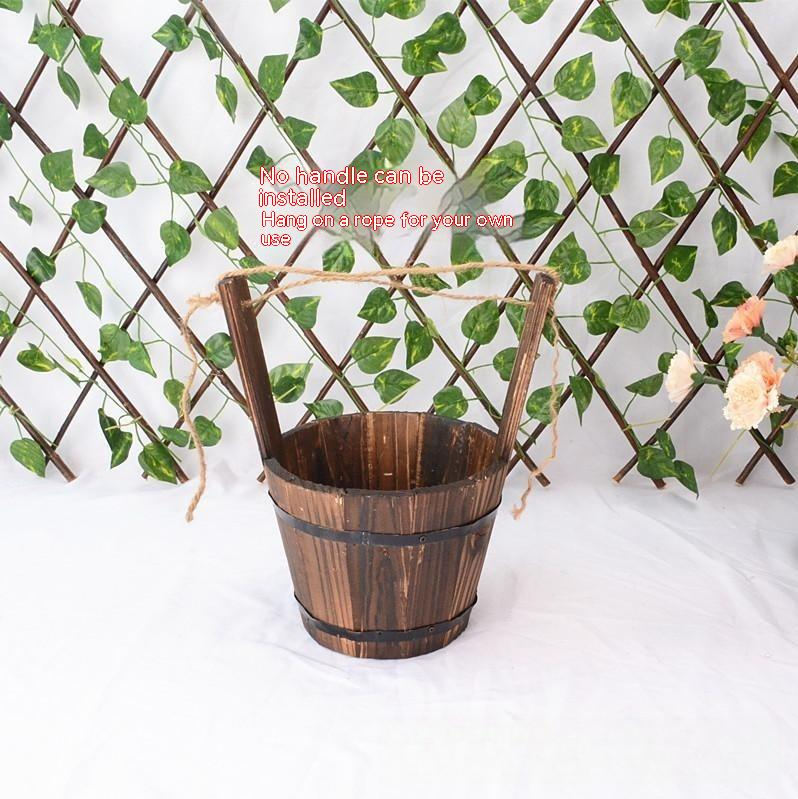 Wooden Barrel Planter - Decorative Flower Pot for Garden and Patio