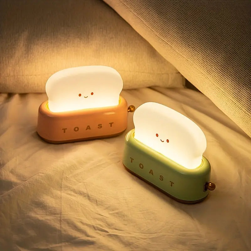 Cozy Glow - Kawaii Toast LED Night Light For Bedroom Ambience