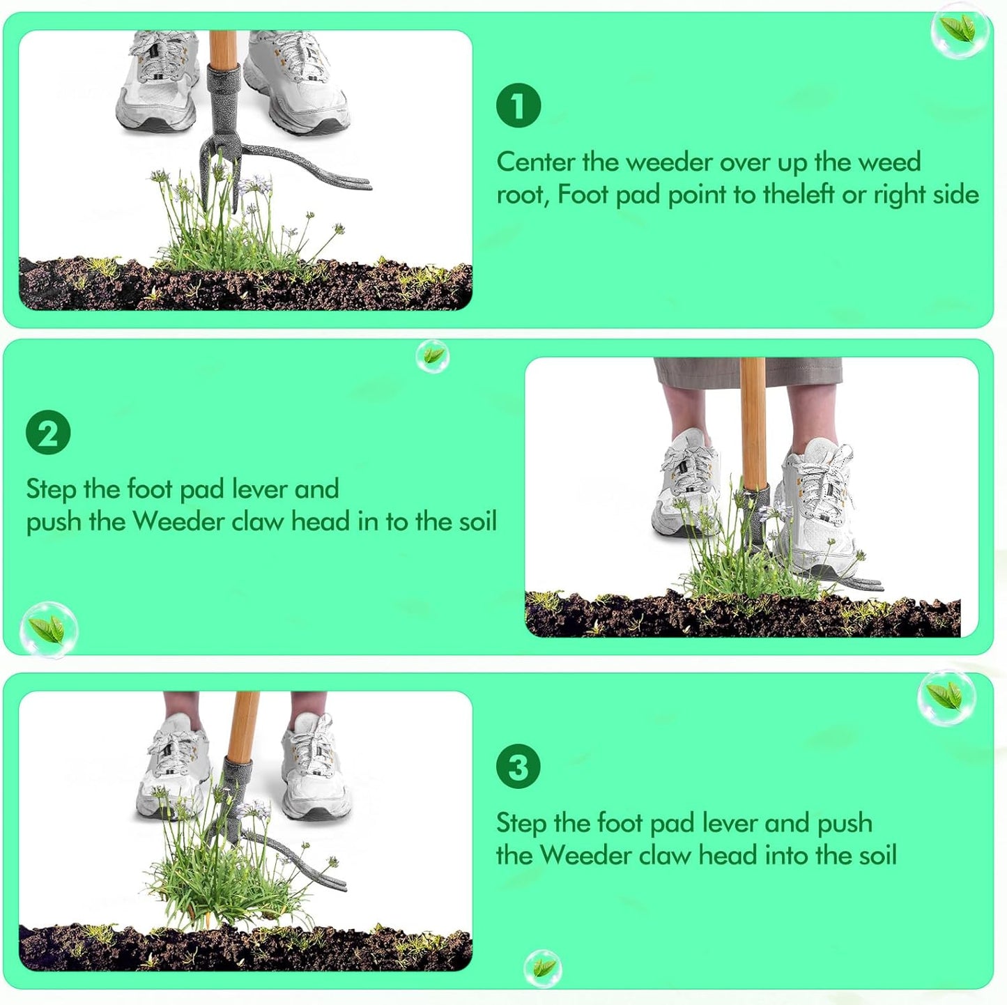 4-Claw Weed Puller - Durable Iron Garden Tool for Efficient Root Removal