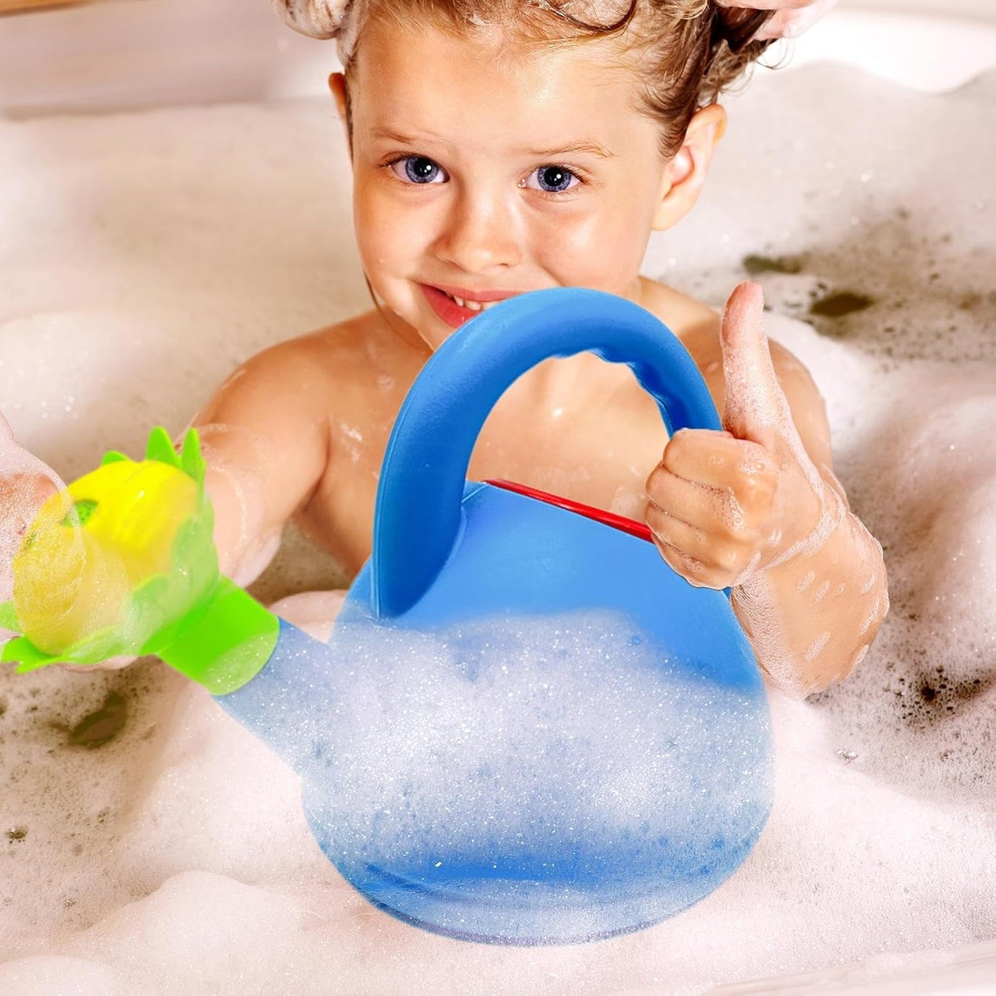 Kids Watering Can with Flower Spout – Colourful Plastic Gardening Tool for Young Gardeners