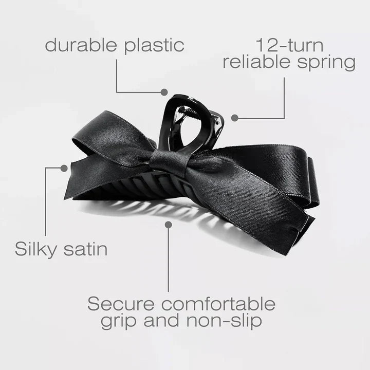 Elegant Satin Bow Hair Claw Clips