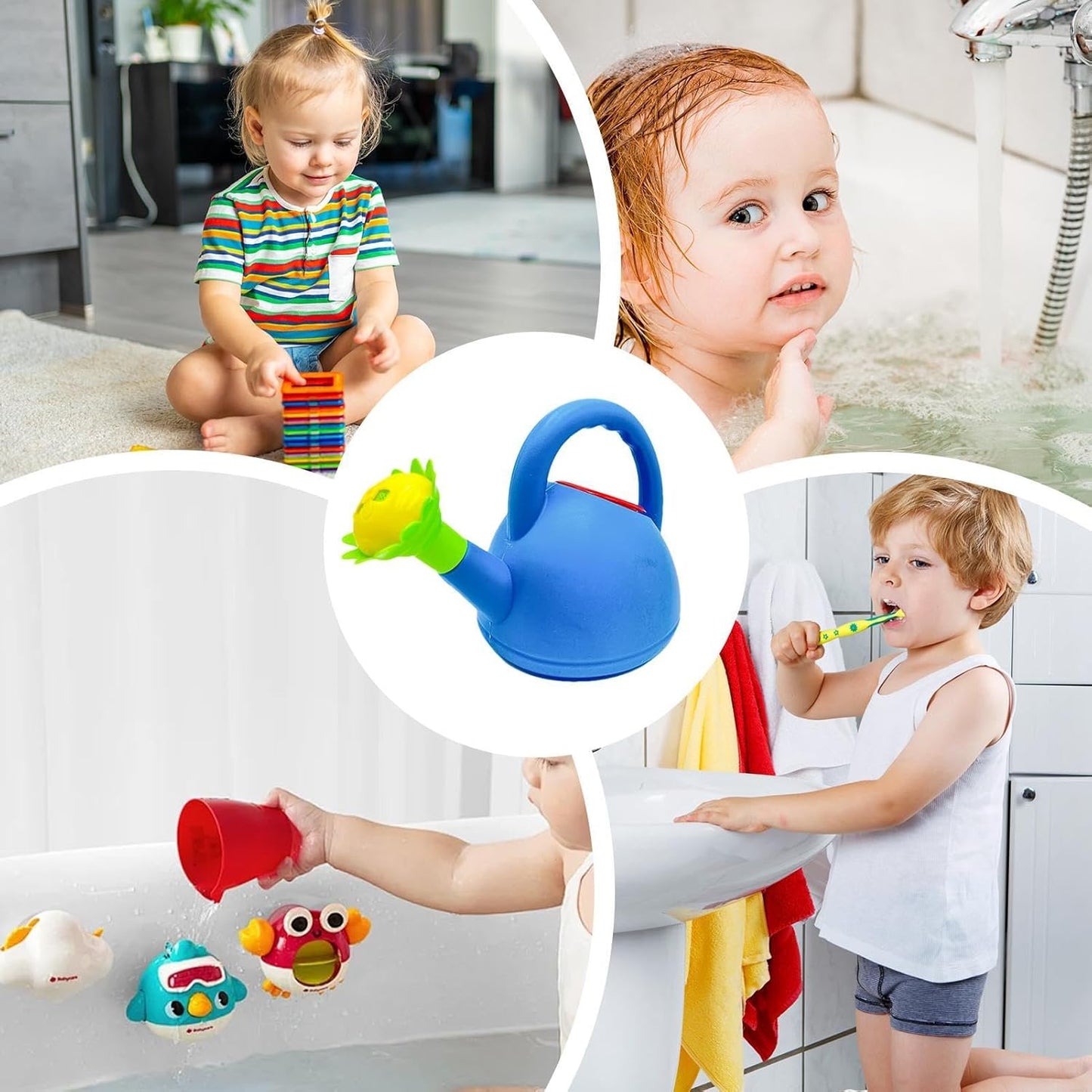Kids Watering Can with Flower Spout – Colourful Plastic Gardening Tool for Young Gardeners
