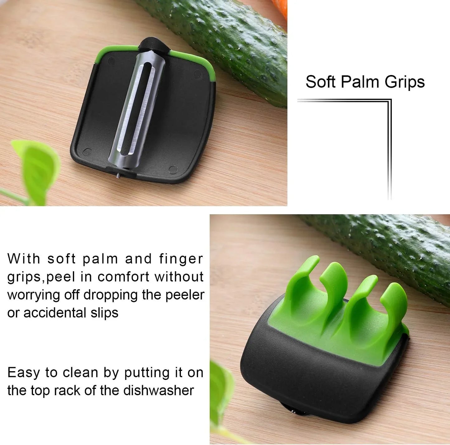4-Piece Finger Grip Vegetable Peeler Set – Efficient and Easy to Use