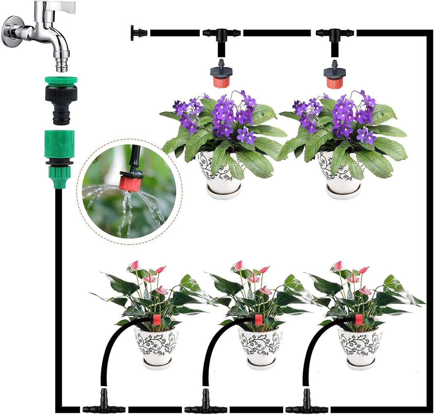 Complete Automatic Drip Irrigation Kit – Efficient Watering System for Garden and Balcony Plants