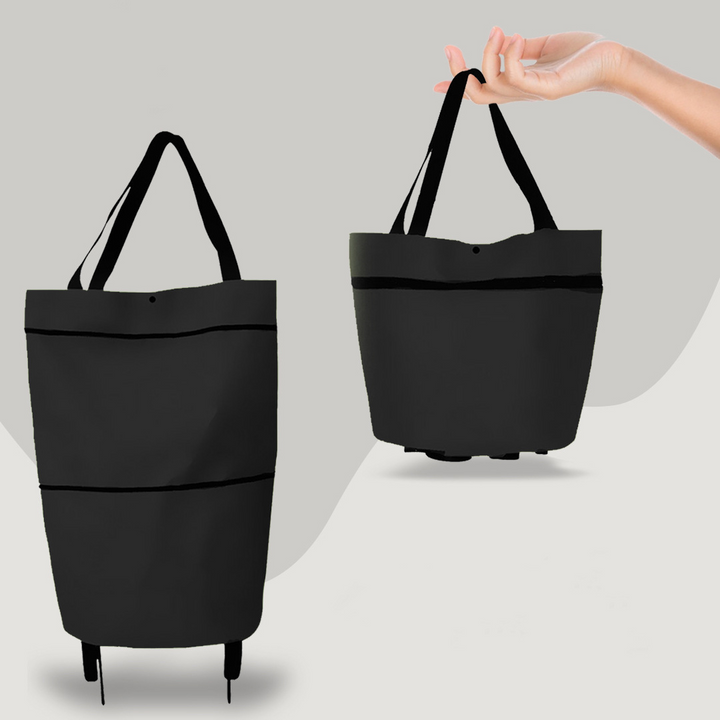 2-in-1 Foldable Shopping Bag with Wheels for Easy Carrying and Storage