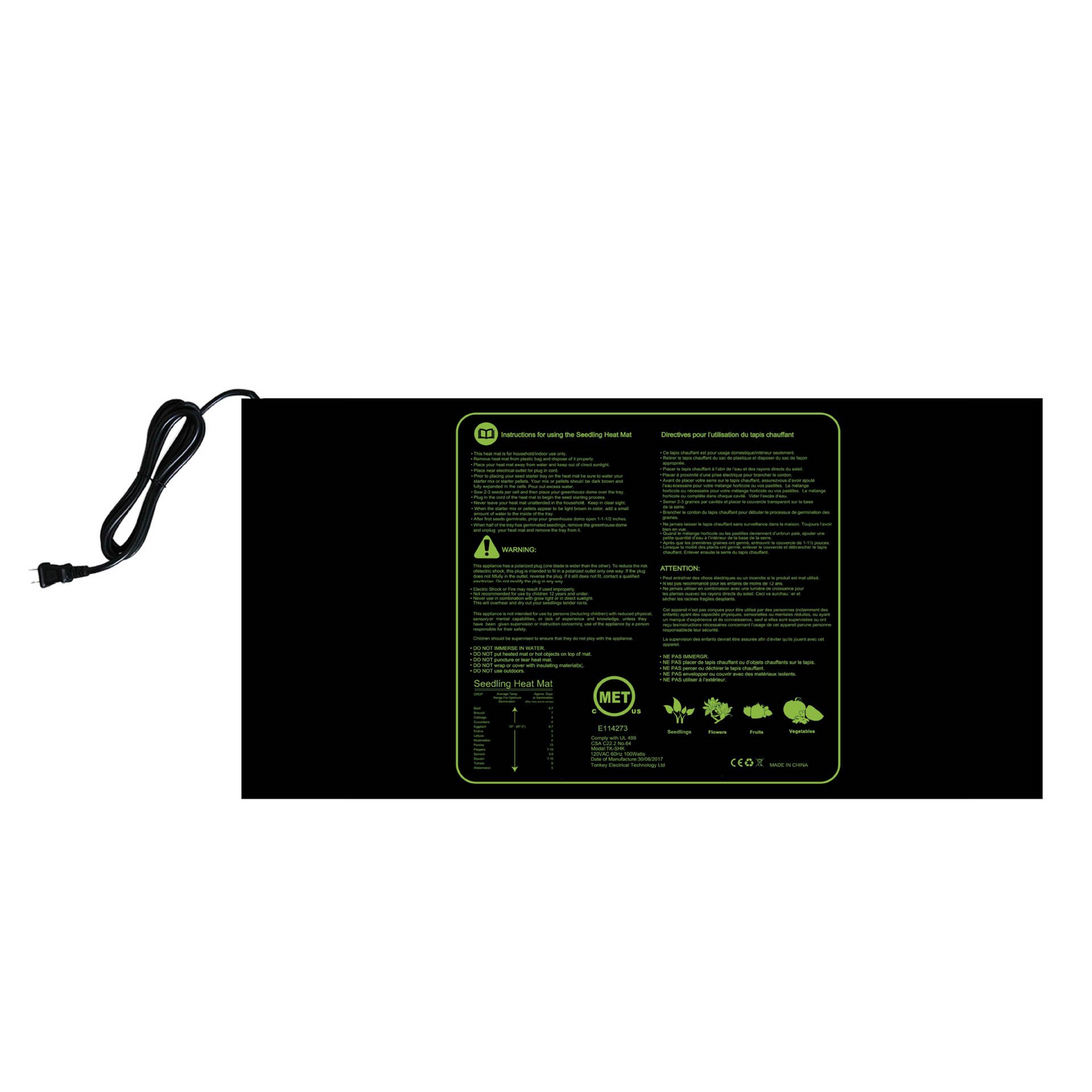 Plant Seedling Heat Mat - Temperature Regulator for Faster Germination and Growth