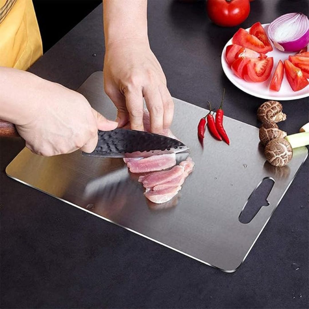 TitanBoard – Premium German 304 Stainless Cutting Surface