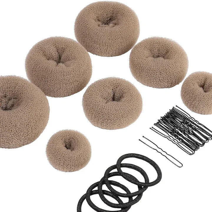 Volumizing Hair Donut Bun Maker – Set Of 7 With Accessories