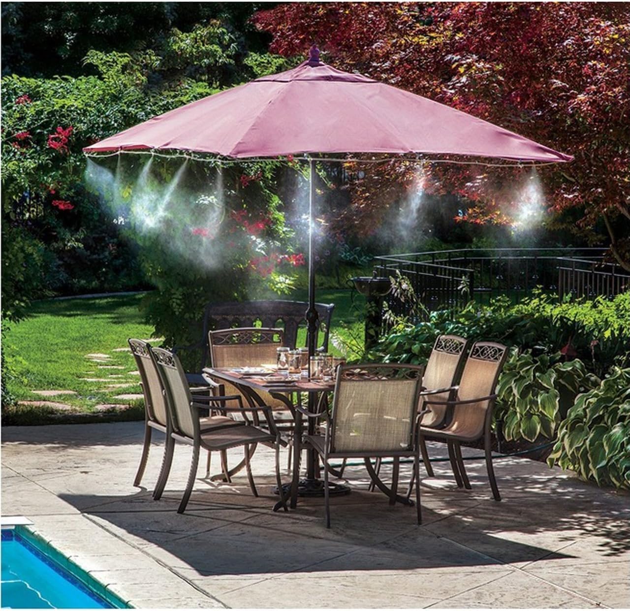 Cooling Misting System for Patio and Garden - Spray Kit for Parasols and Pavilions