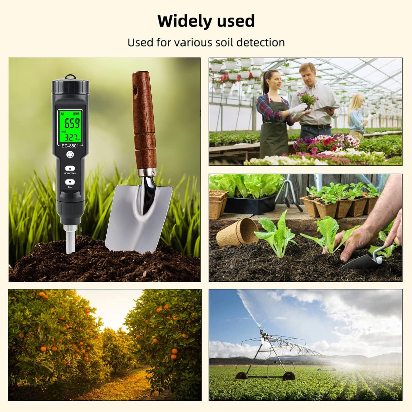 Digital Soil pH & Nutrient Tester – Accurate EC Meter for Garden and Plant Soil Analysis