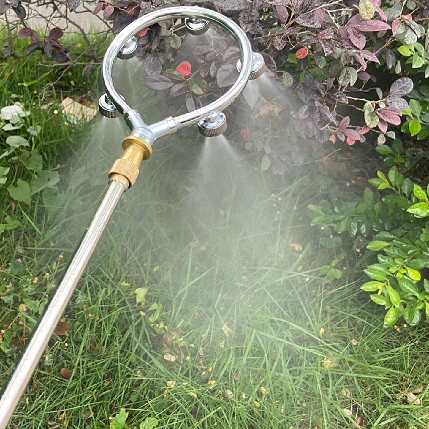 High-Pressure Stainless Steel Multi-Nozzle Sprayer - Efficient Garden Irrigation Attachment