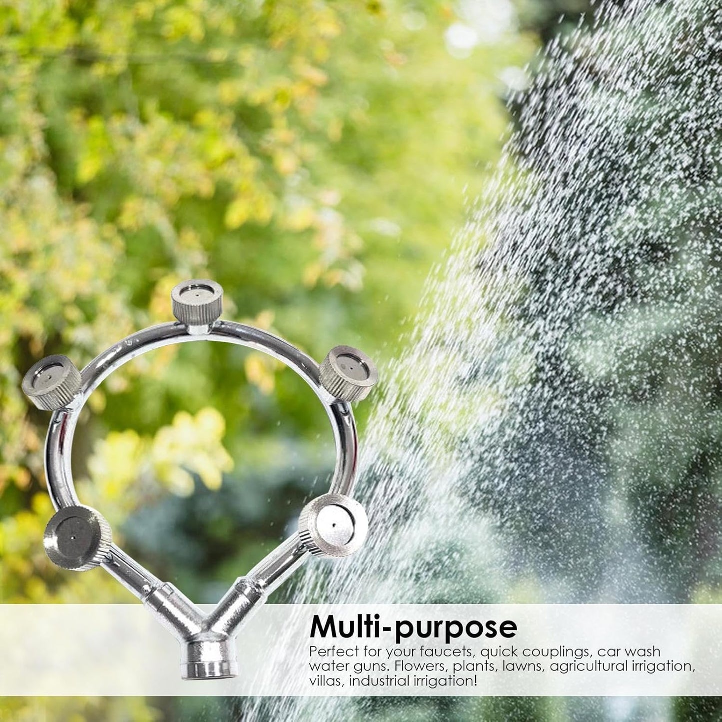 High-Pressure Stainless Steel Multi-Nozzle Sprayer - Efficient Garden Irrigation Attachment