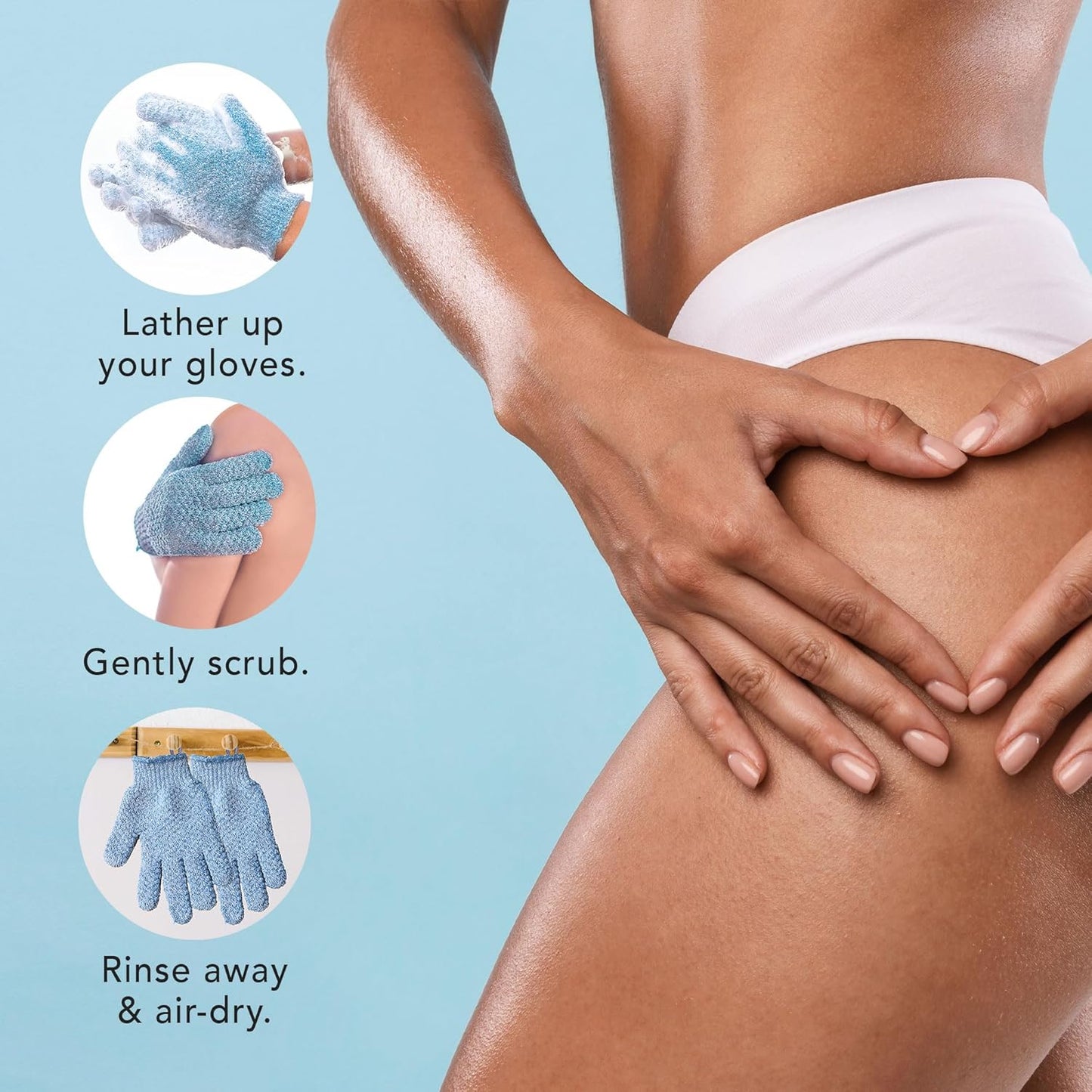 Dual-Textured Exfoliating Shower Gloves – Set of 2