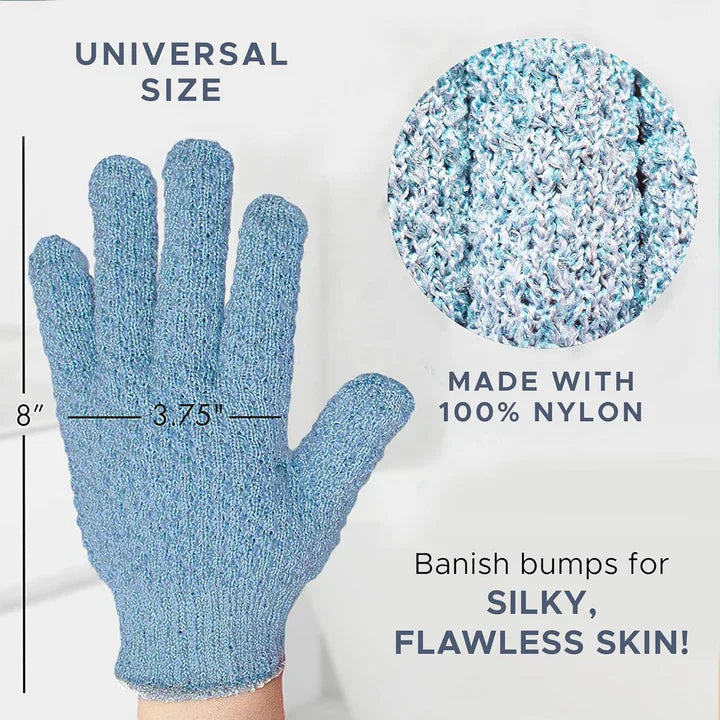 Dual-Textured Exfoliating Shower Gloves – Set of 2