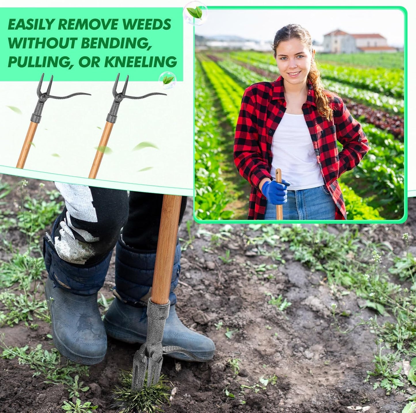 4-Claw Weed Puller - Durable Iron Garden Tool for Efficient Root Removal