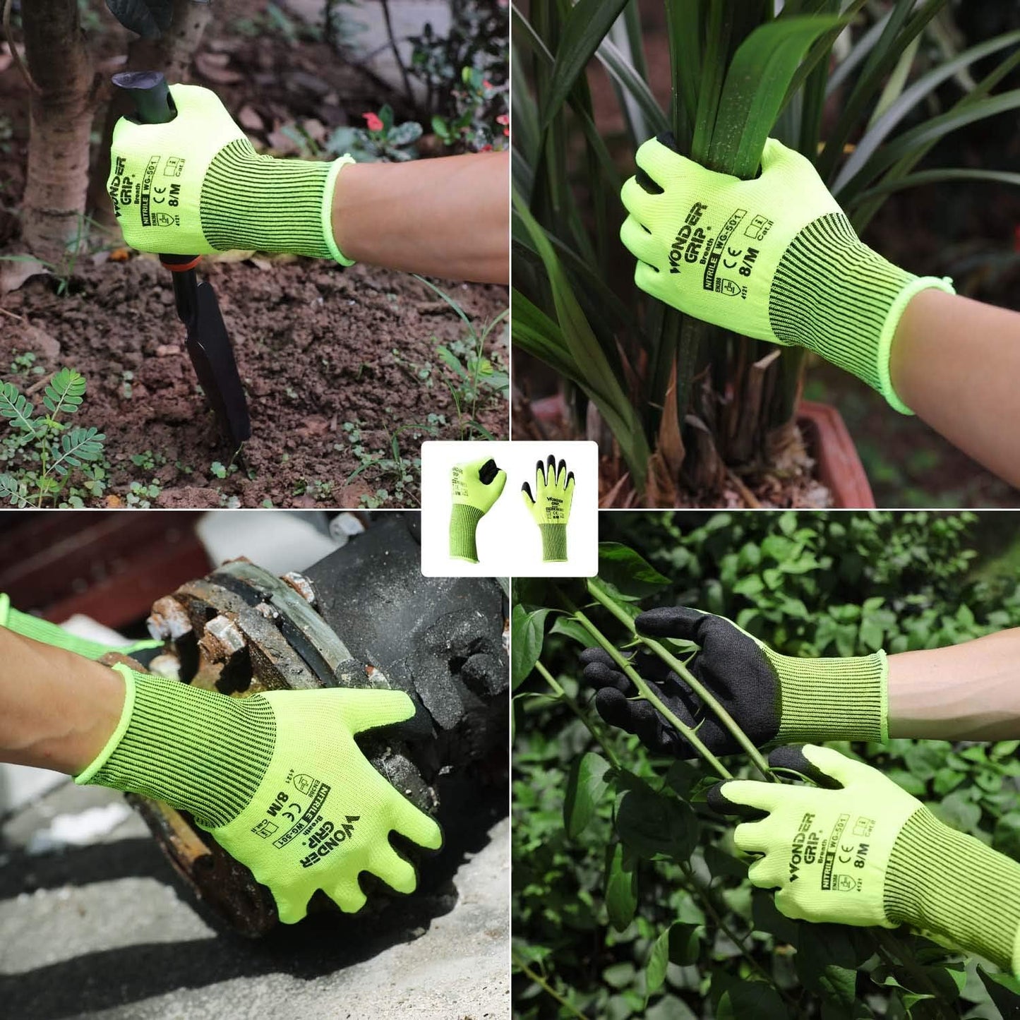 Non-Slip Gardening Gloves with Miracle Grip – Durable Work Gloves for Crafts and Outdoor Tasks