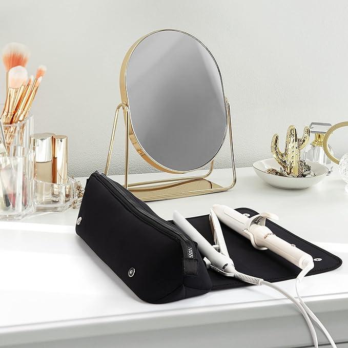 Travel-Friendly 2-in-1 Hair Tool Storage Bag & Heat-Resistant Mat