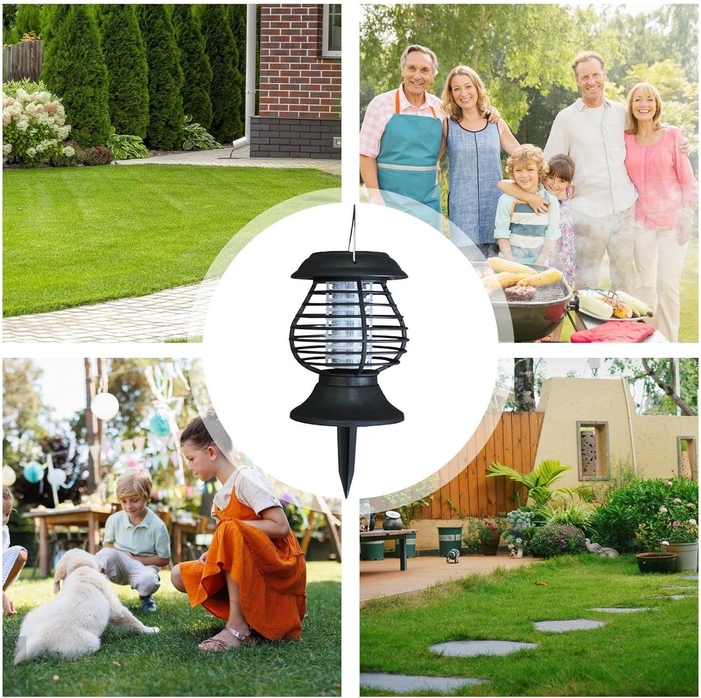 Solar-Powered Insect Repellent Lamp with LED Light - Effective Mosquito Control for Outdoors