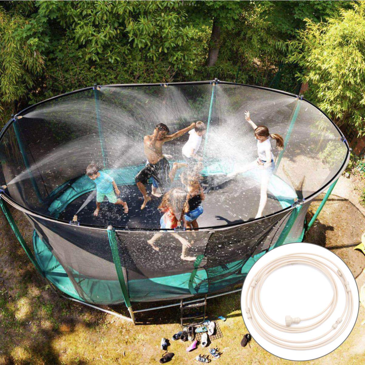 Garden Spray Irrigation System - Hose with Adjustable Nozzles for Cooling and Refreshing
