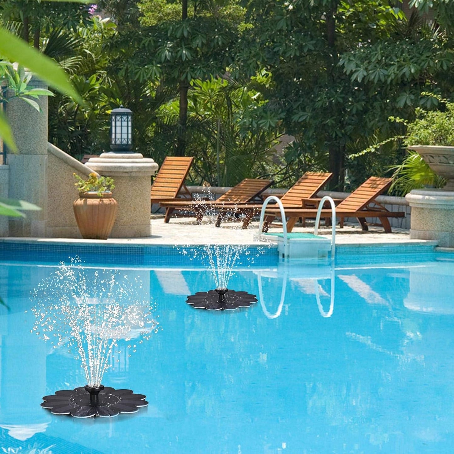 Solar-Powered Garden Fountain – Flower-Shaped Water Feature for Ponds and Pools