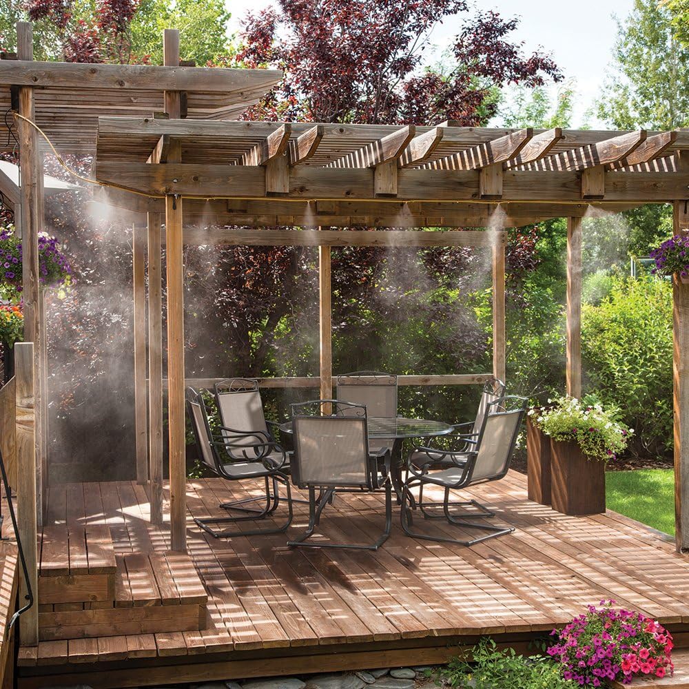 Garden Spray Irrigation System - Hose with Adjustable Nozzles for Cooling and Refreshing