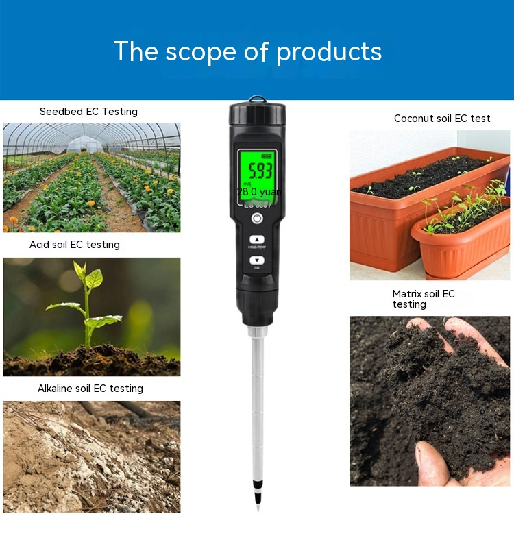Digital Soil pH & Nutrient Tester – Accurate EC Meter for Garden and Plant Soil Analysis