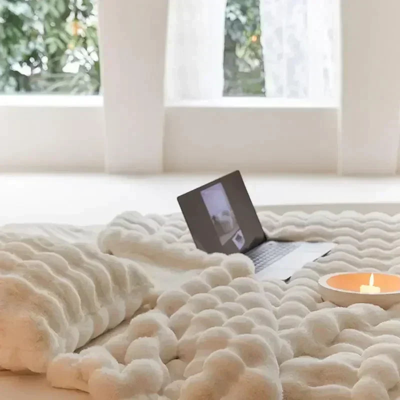 Plush Faux Fur Throw Blanket