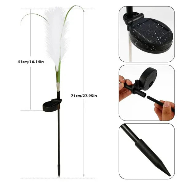 Solar-Powered Rattan Garden Lamp - Outdoor Decorative Lighting In Grass Design