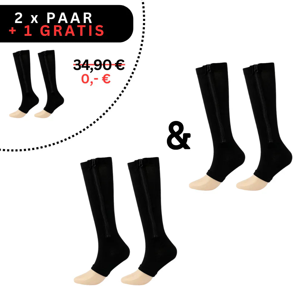 Easy-Zip Compression Socks For All-Day Comfort