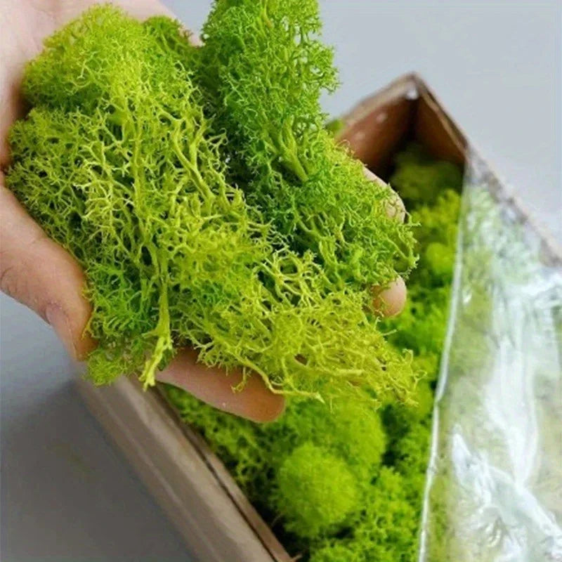 Decorative Artificial Moss with Flowers - Faux Moss for Landscaping and Floristry