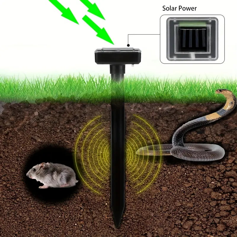 Solar-Powered Ultrasonic Pest Repeller – Effective Snake & Rodent Deterrent for Gardens
