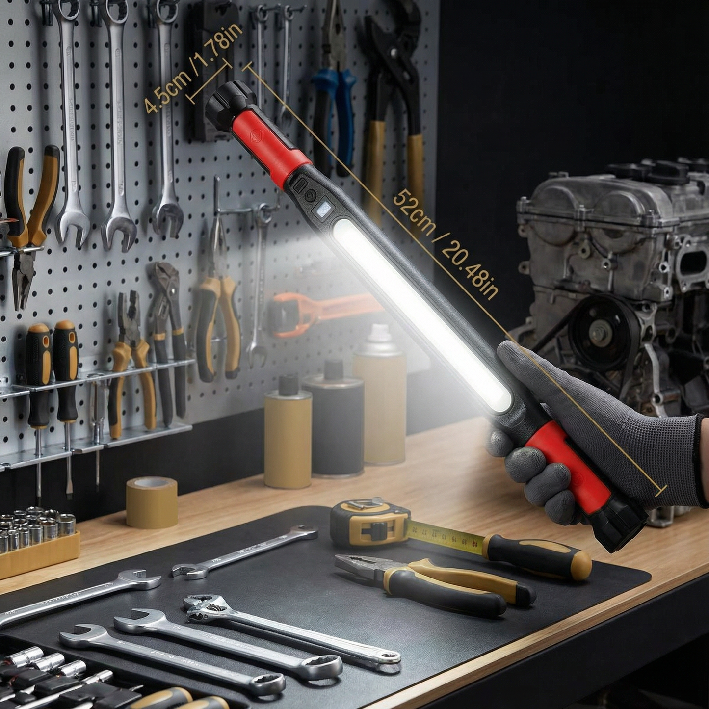 LED Work Light 3000LM – Rechargeable, Magnetic Base & Hanging Hook