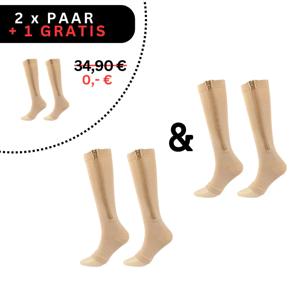 Easy-Zip Compression Socks For All-Day Comfort