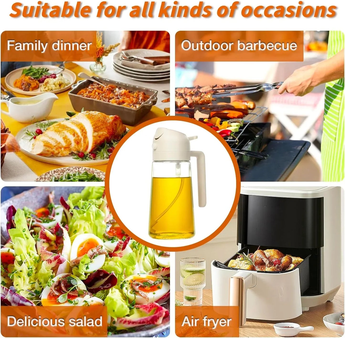 Premium 2-in-1 Oil Spray Bottle