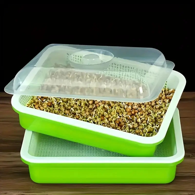 Seed Germination Tray with Lid – Double-Layer Plant Starter Tray for Efficient Growth